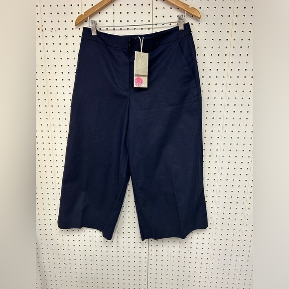 Boden Linen Wide Leg Blue Pants - Picture 2 of 7